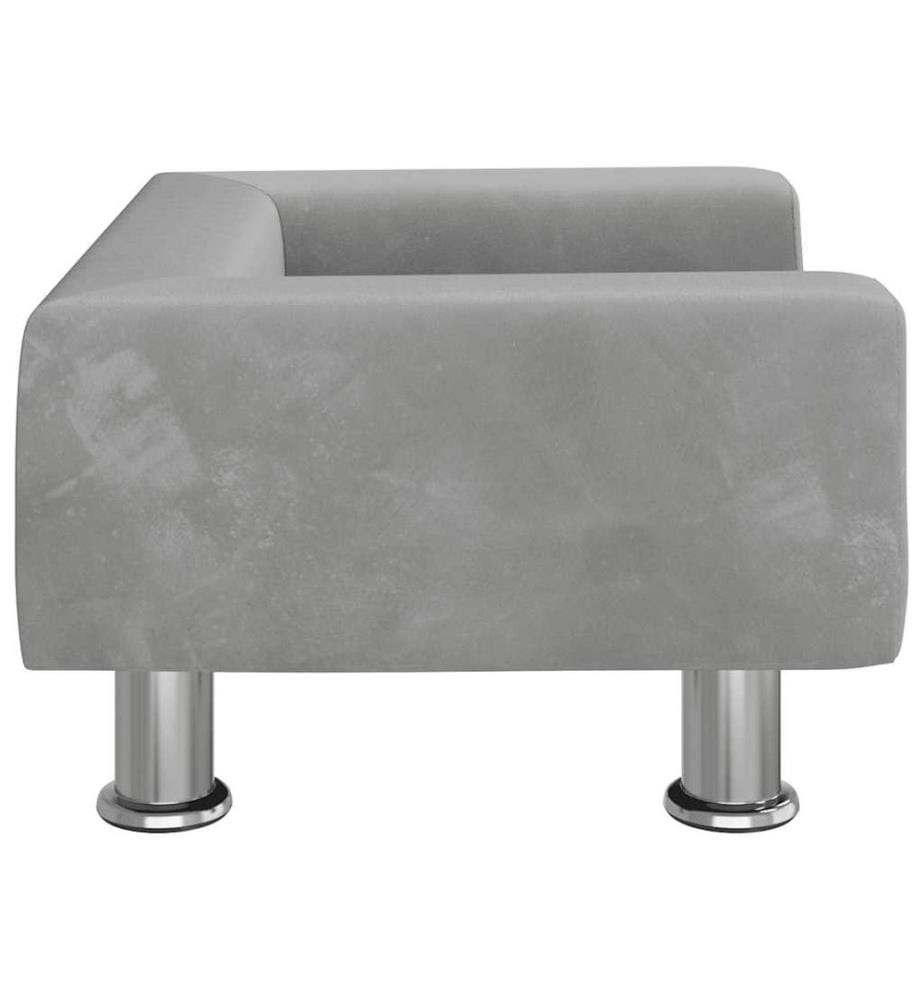 Kindersofa Hellgrau 50x40x26,5 cm Samt
