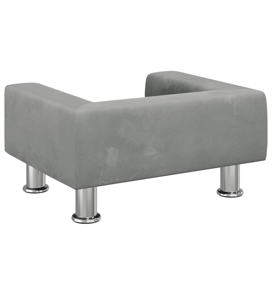 Kindersofa Hellgrau 50x40x26,5 cm Samt