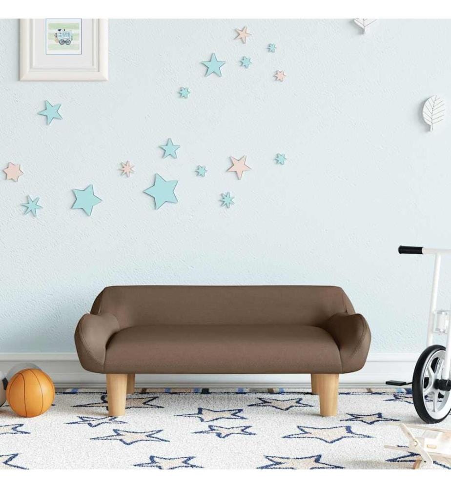 Kindersofa Braun 70x40x24 cm Stoff