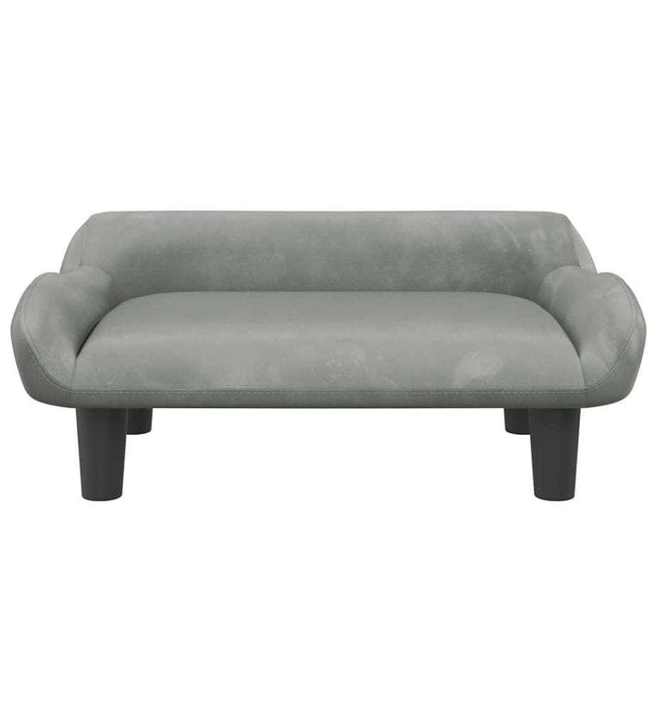 Kindersofa Hellgrau 70x40x24 cm Samt