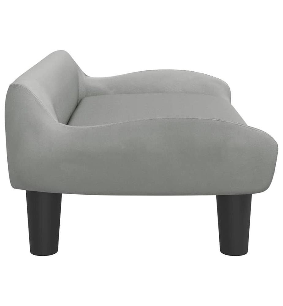 Kindersofa Hellgrau 70x40x24 cm Samt