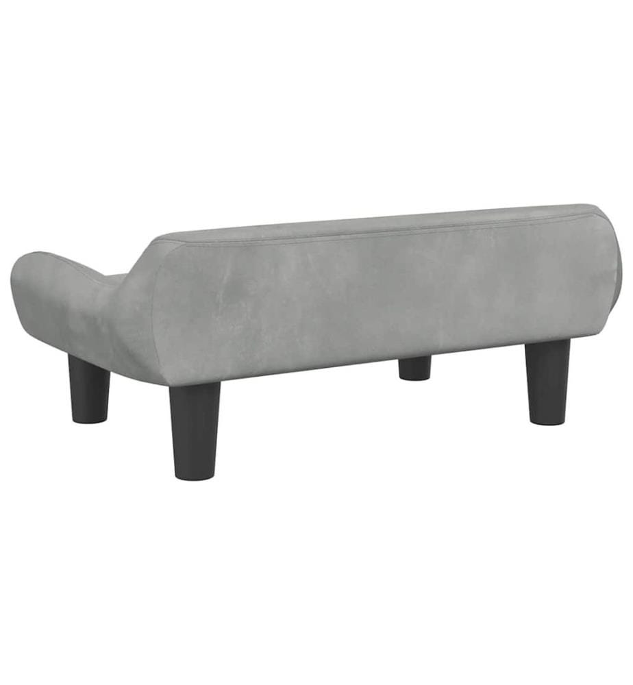 Kindersofa Hellgrau 70x40x24 cm Samt