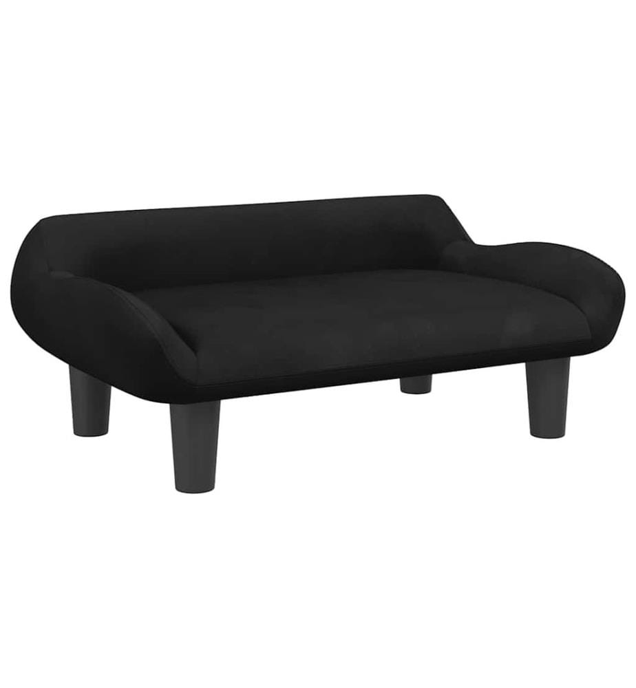 Kindersofa Schwarz 70x40x24 cm Samt