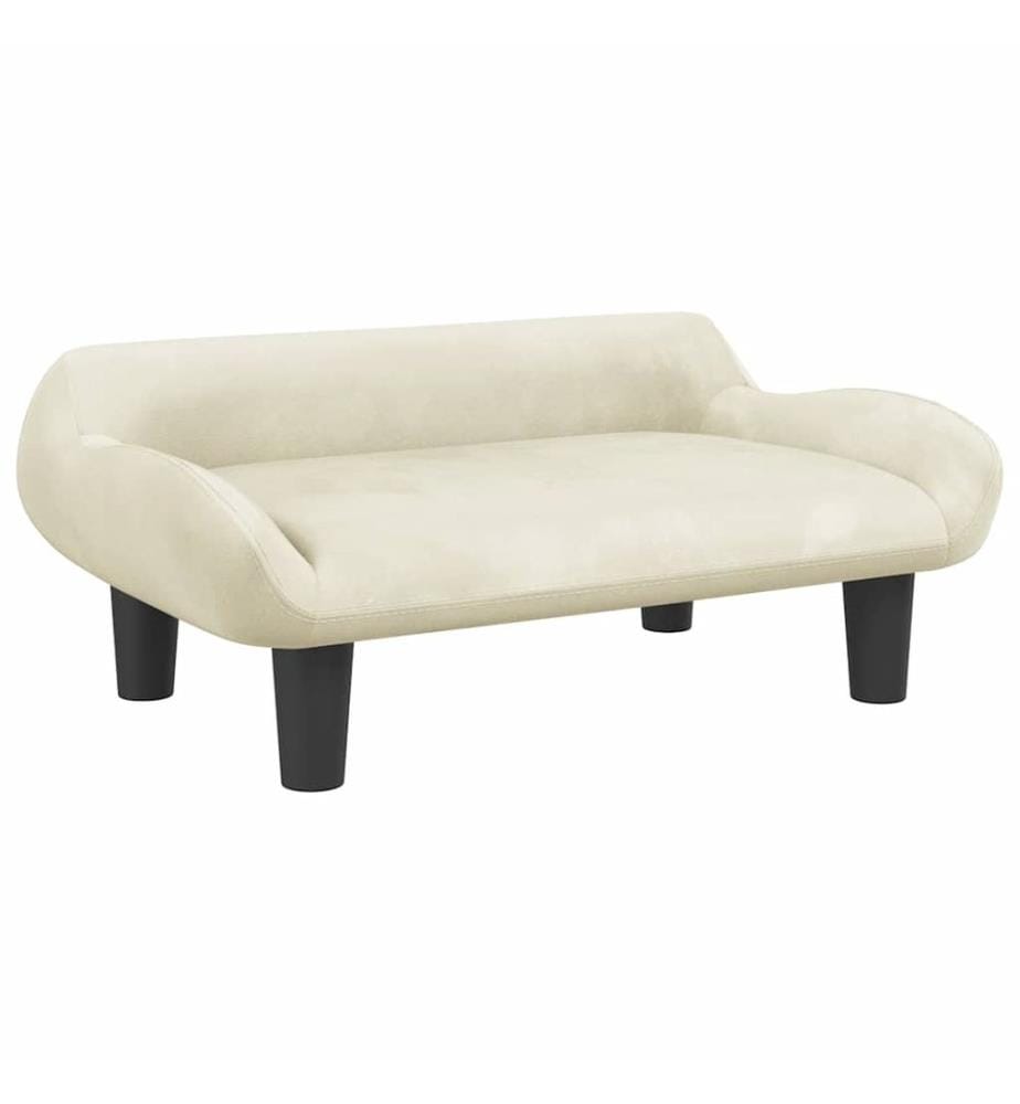 Kindersofa Creme 70x40x24 cm Samt
