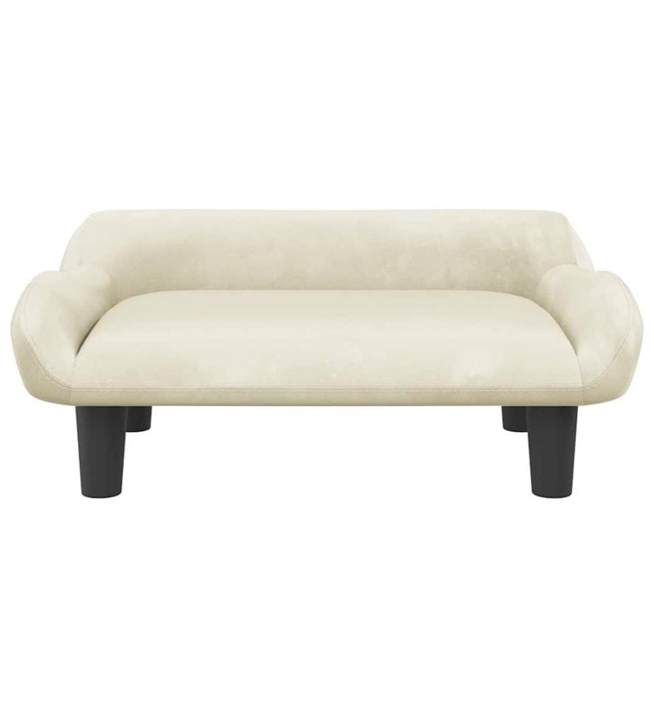 Kindersofa Creme 70x40x24 cm Samt