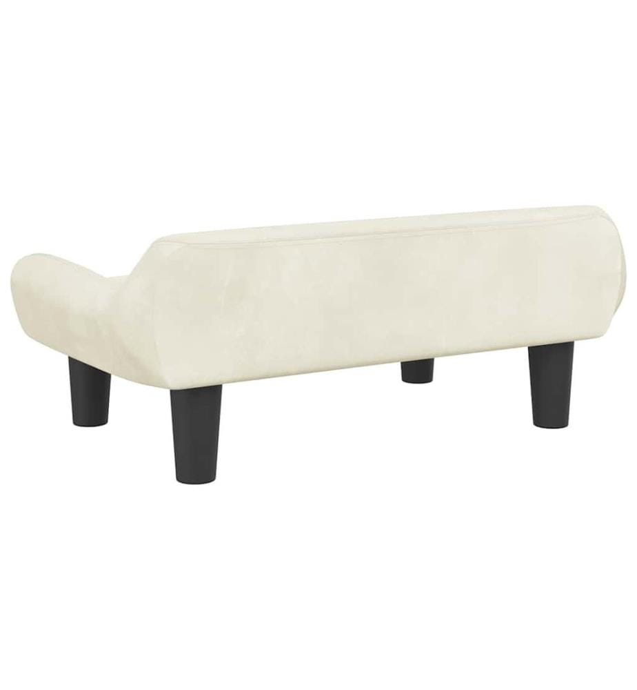 Kindersofa Creme 70x40x24 cm Samt