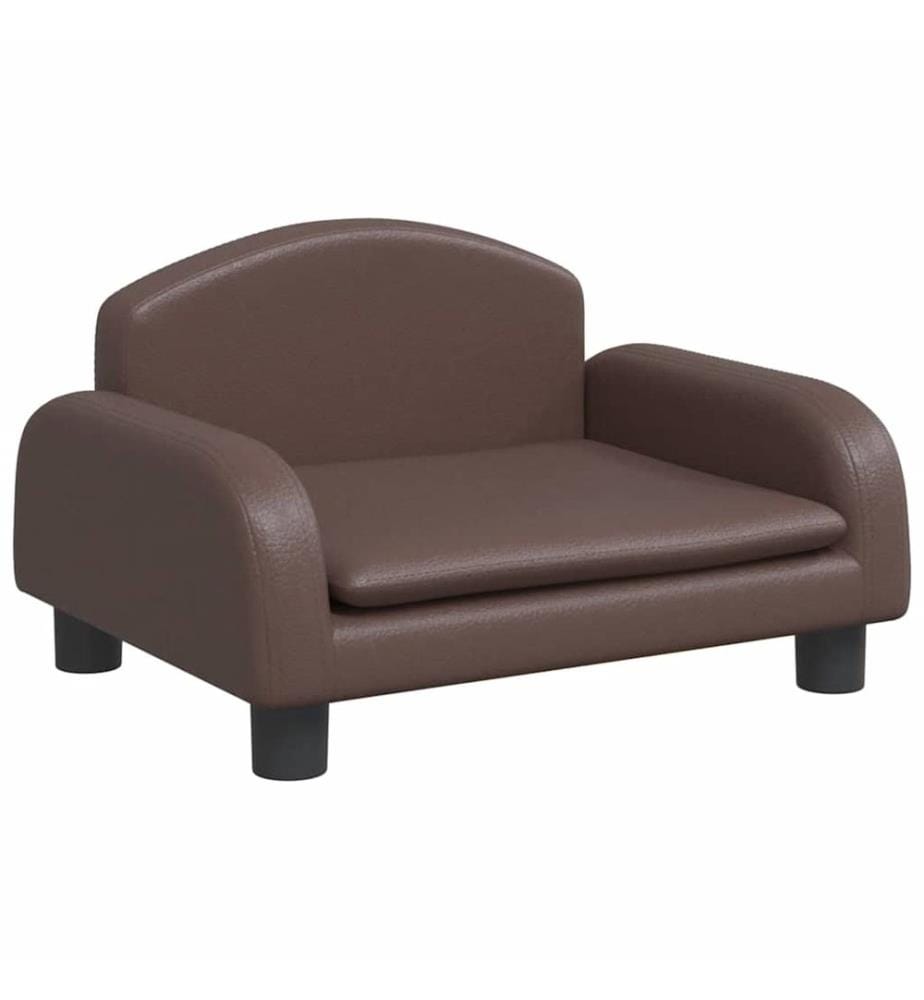 Kindersofa Braun 50x40x30 cm Kunstleder