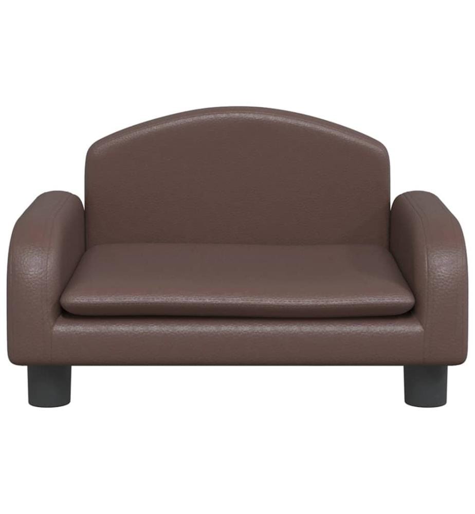 Kindersofa Braun 50x40x30 cm Kunstleder