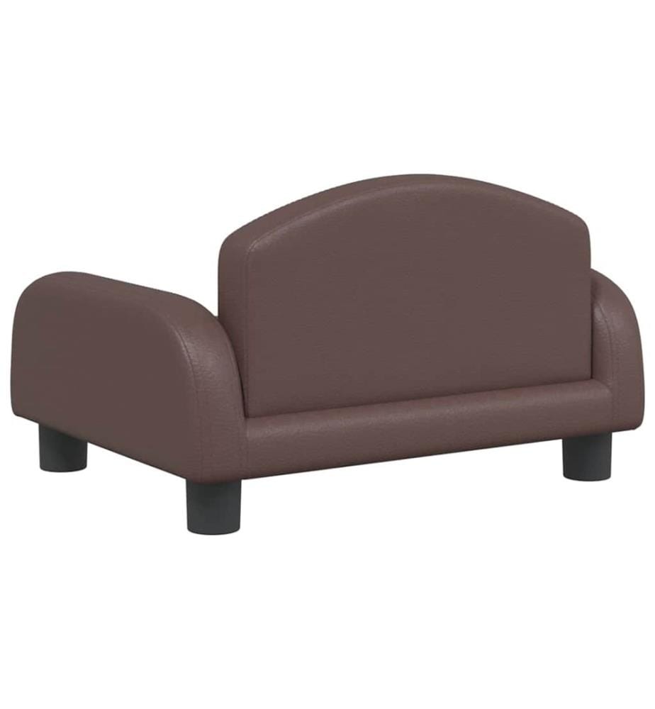 Kindersofa Braun 50x40x30 cm Kunstleder