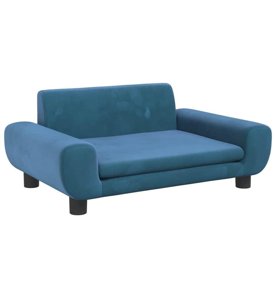 Kindersofa Blau 70x45x33 cm Samt