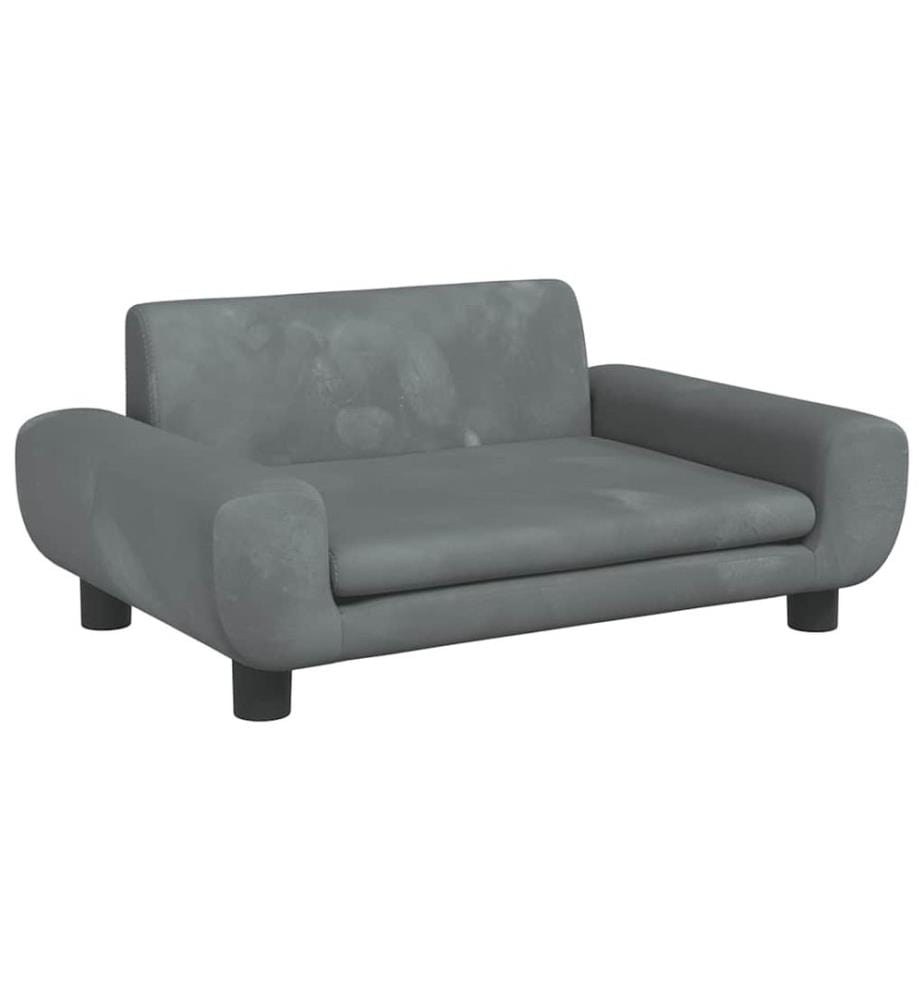 Kindersofa Dunkelgrau 70x45x33 cm Samt