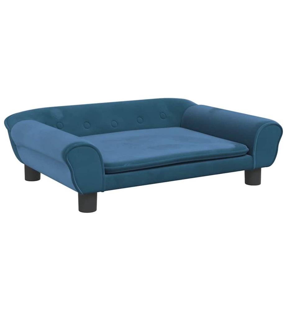 Kindersofa Blau 70x45x26 cm Samt