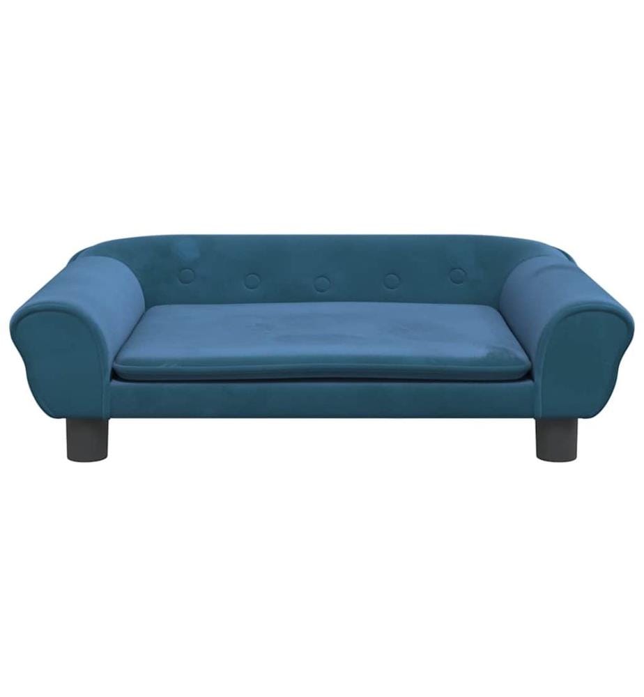 Kindersofa Blau 70x45x26 cm Samt