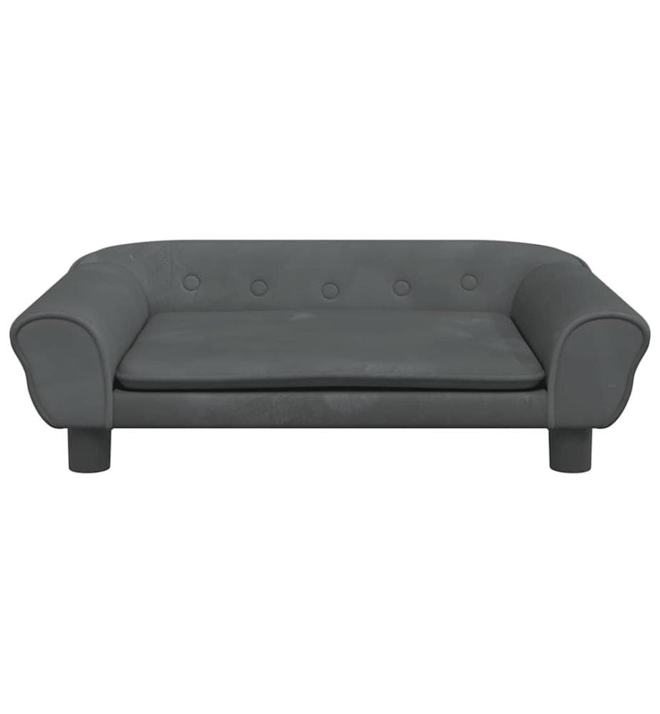 Kindersofa Dunkelgrau 70x45x26 cm Samt