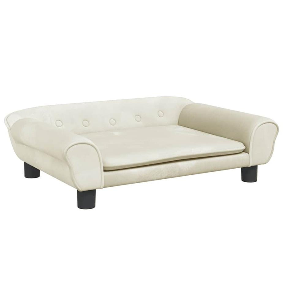 Kindersofa Creme 70x45x26 cm Samt