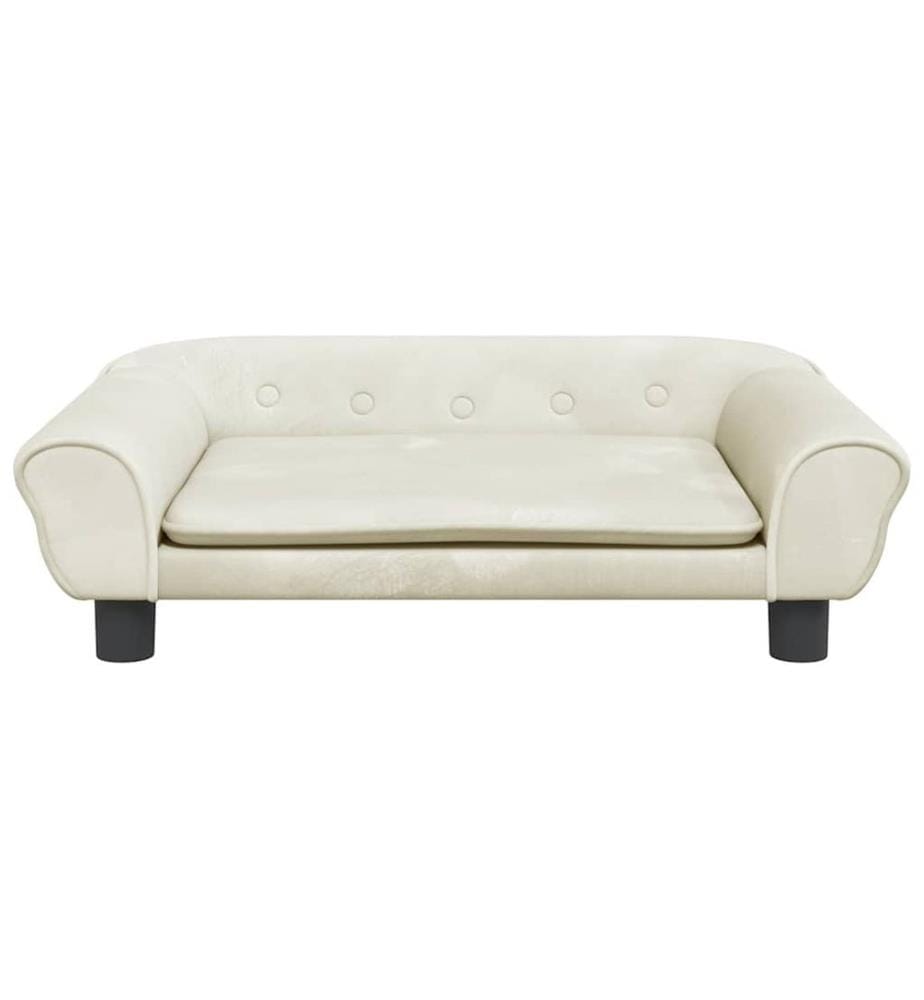 Kindersofa Creme 70x45x26 cm Samt