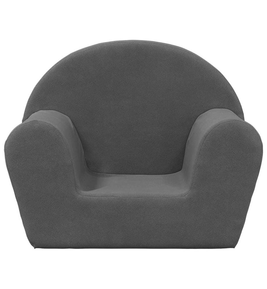 Kindersofa Anthrazit Weich Plüsch