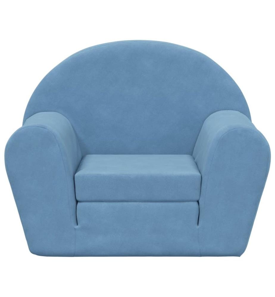 Schlafsofa für Kinder Blau Weich Plüsch