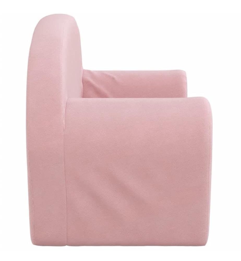 Kinder-Schlafsofa 2-Sitzer Rosa Weicher Plüsch