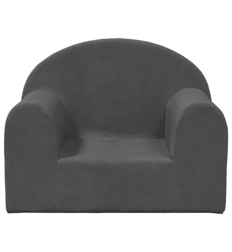 Kindersofa Anthrazit Weich Plüsch