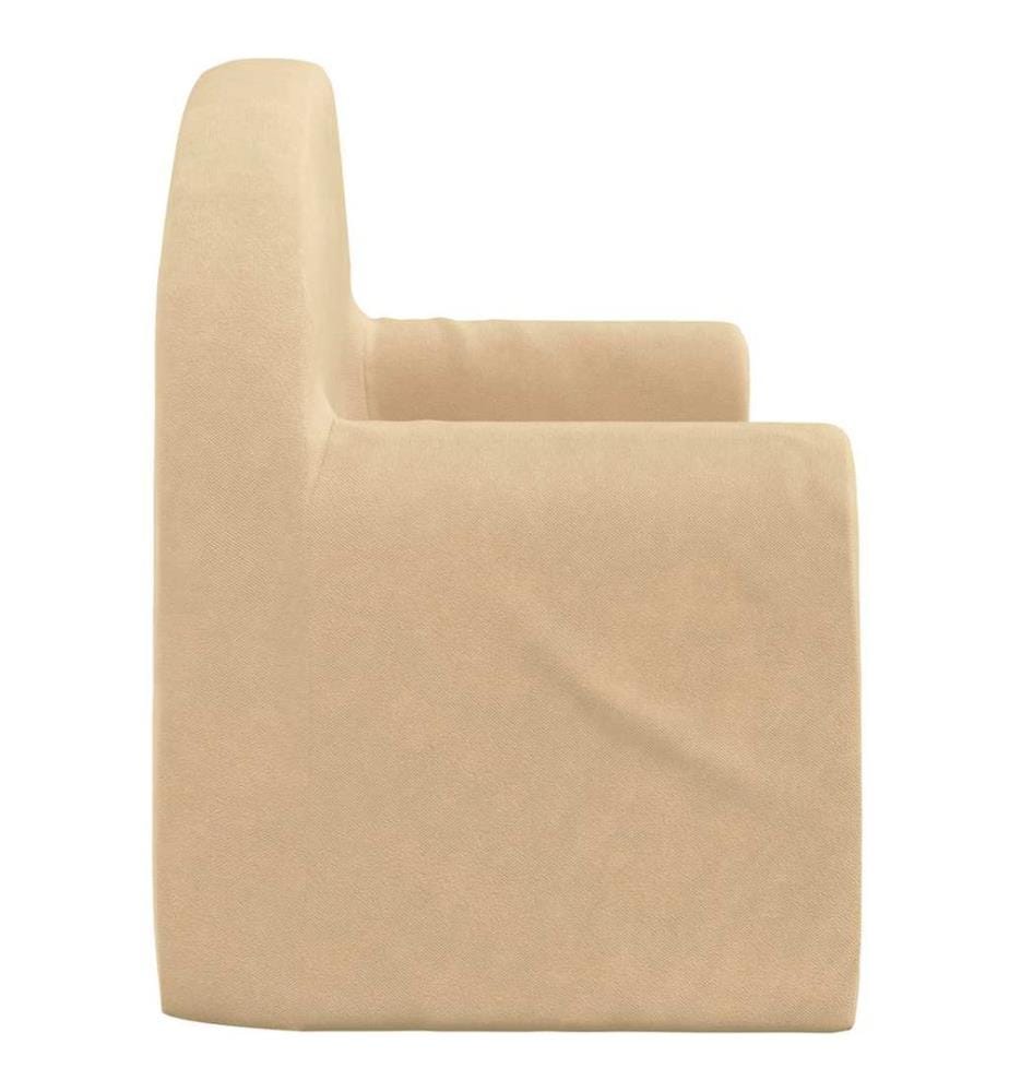 Kindersofa 2-Sitzer Creme Weicher Plüsch