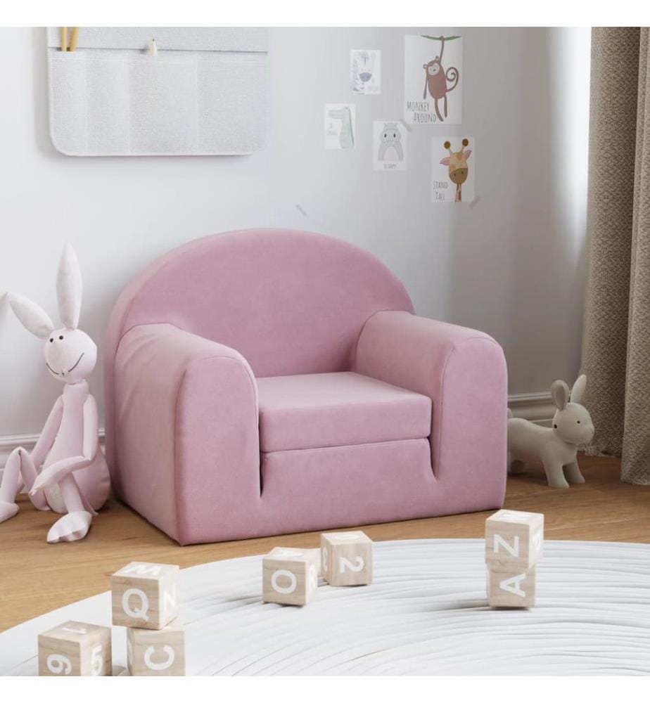 Schlafsofa für Kinder Rosa Weich Plüsch