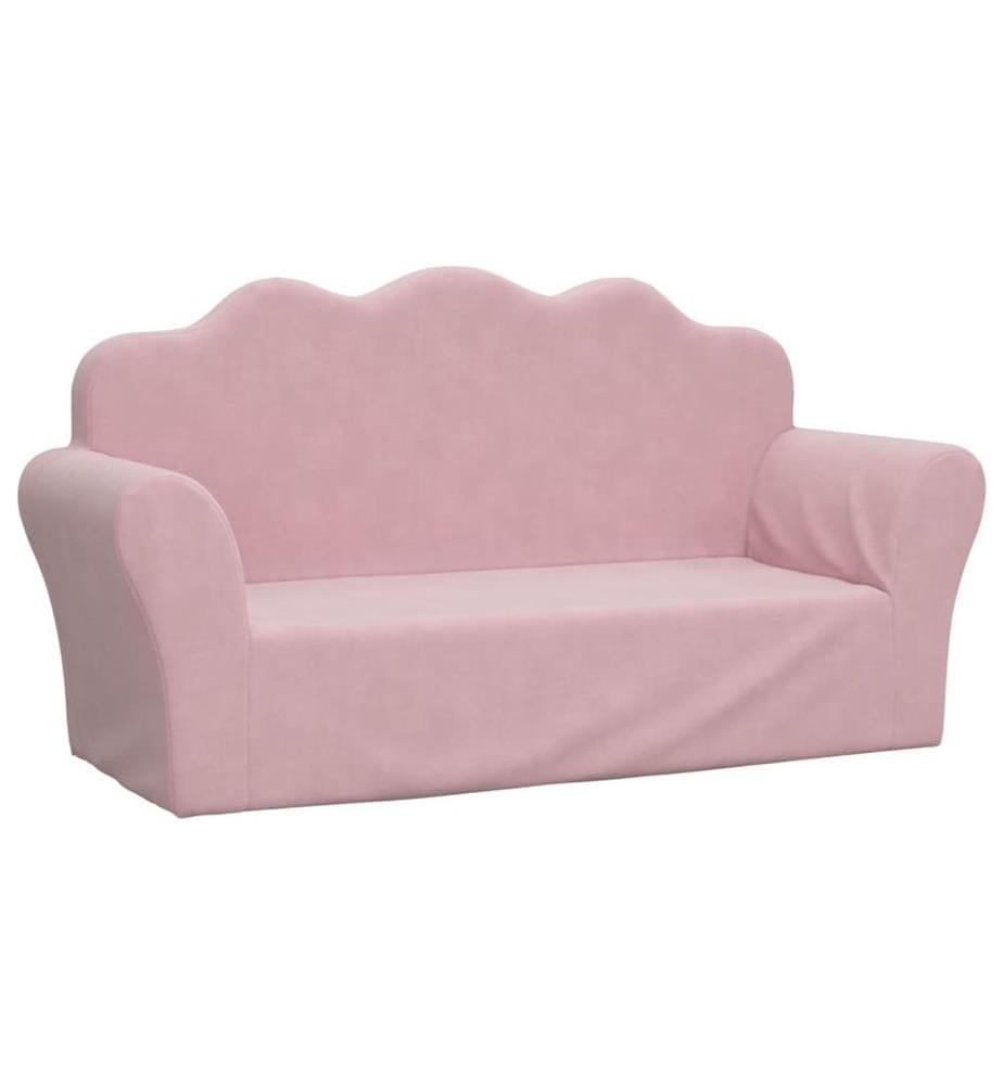 Kindersofa 2-Sitzer Rosa Weicher Plüsch