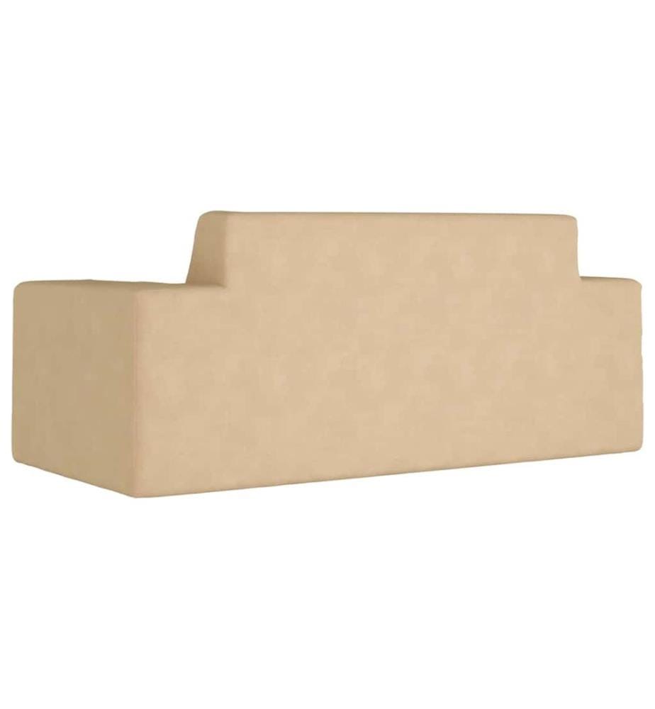 Kindersofa 2-Sitzer Creme Weich Plüsch