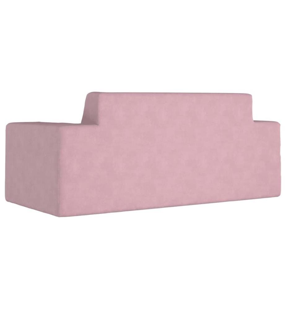 Kindersofa 2-Sitzer Rosa Weich Plüsch