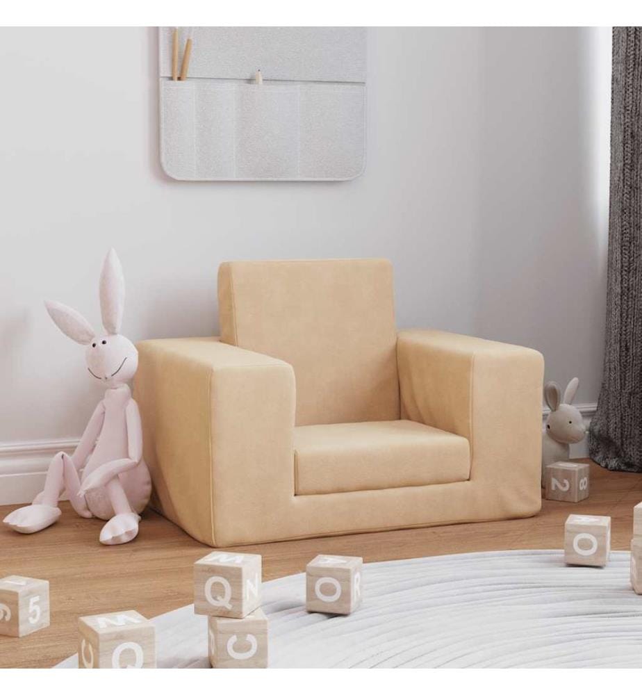 Schlafsofa für Kinder Creme Weicher Plüsch