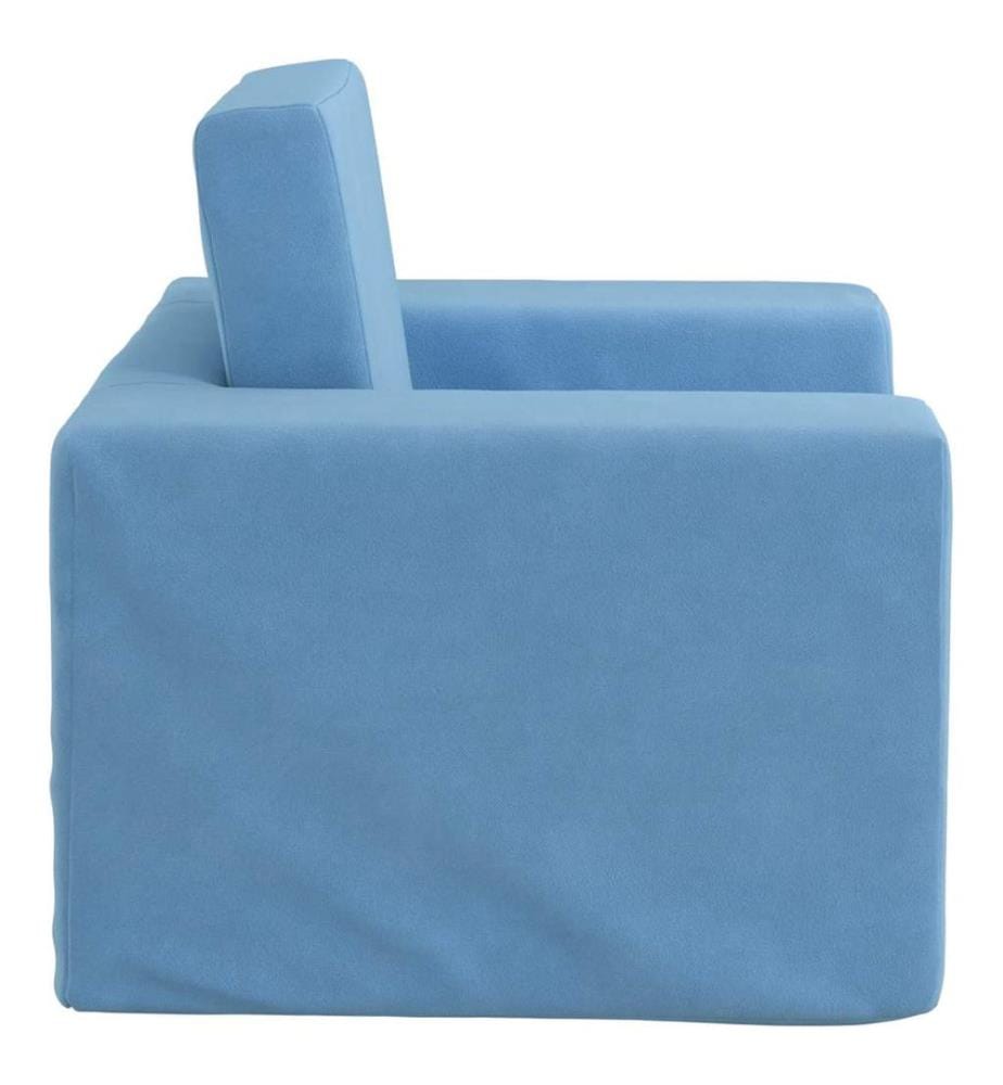 Schlafsofa für Kinder Blau Weicher Plüsch