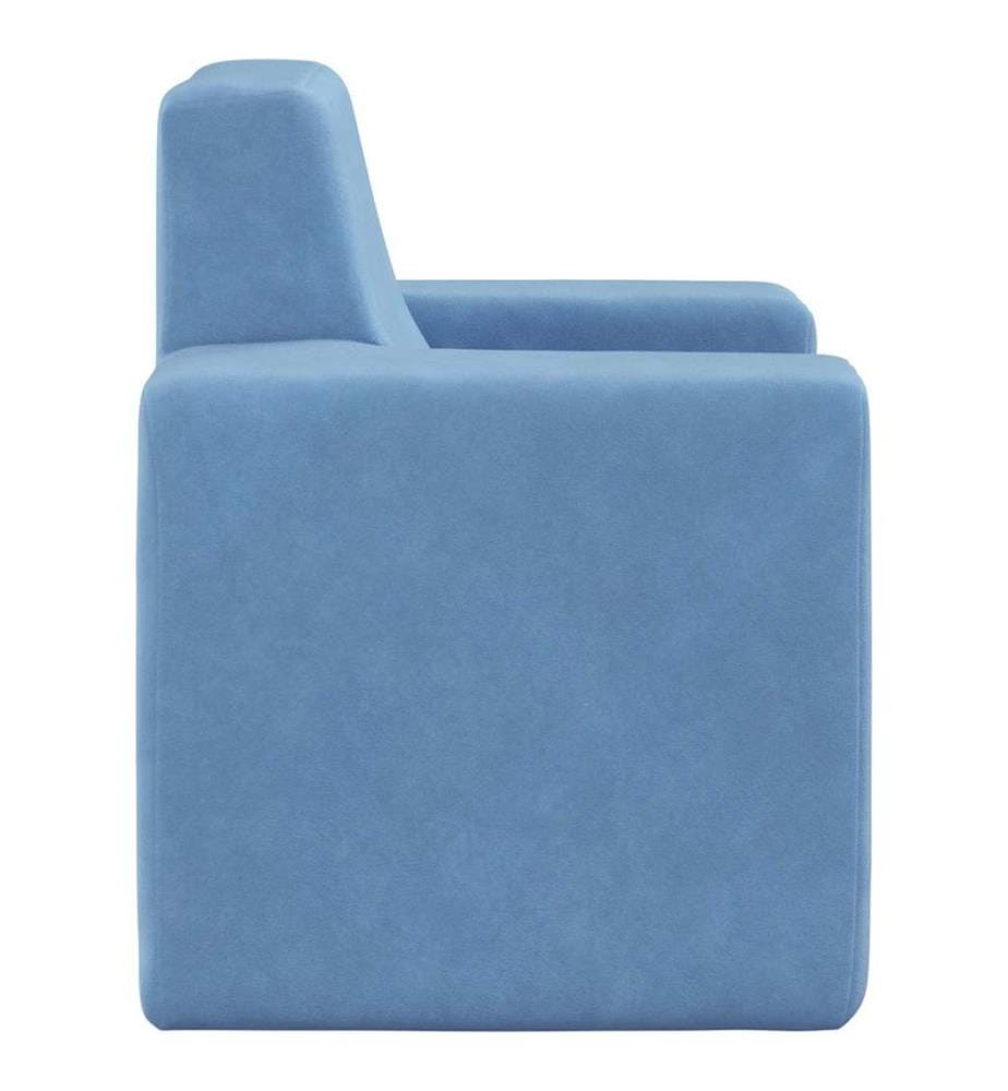 Kindersofa Blau Weich Plüsch