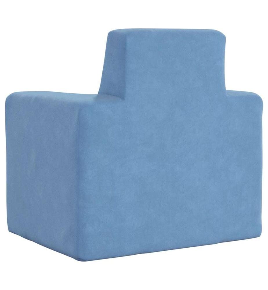 Kindersofa Blau Weich Plüsch
