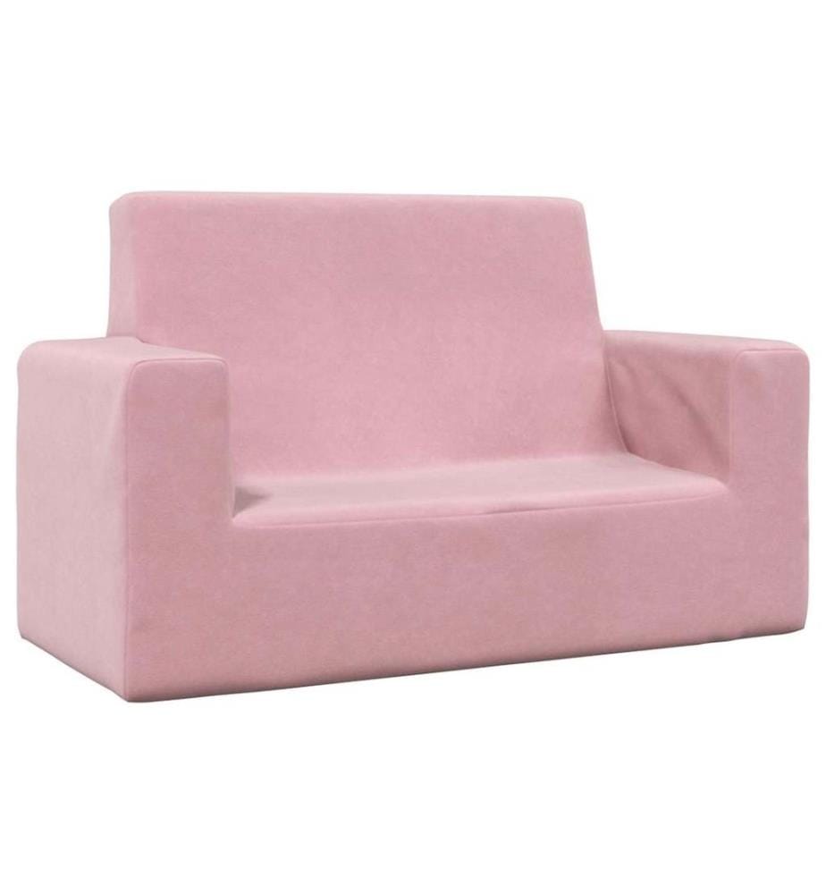 Kindersofa 2-Sitzer Rosa Weich Plüsch