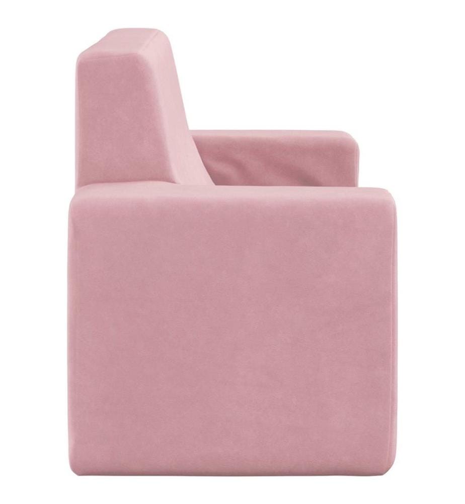 Kindersofa 2-Sitzer Rosa Weich Plüsch
