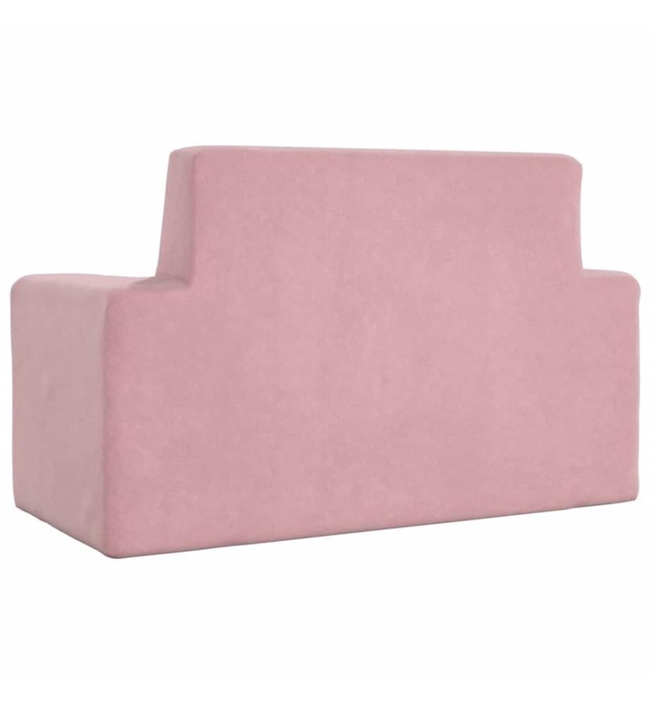 Kindersofa 2-Sitzer Rosa Weich Plüsch