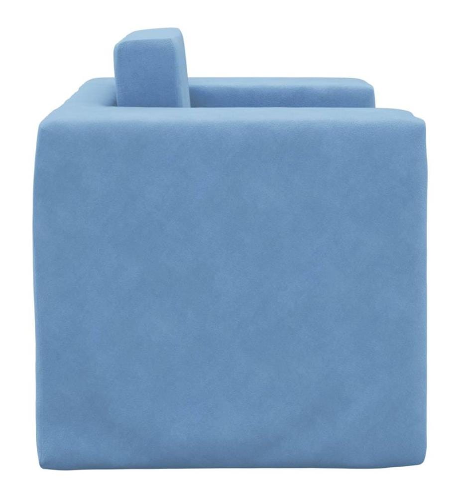 Schlafsofa für Kinder Blau Weicher Plüsch
