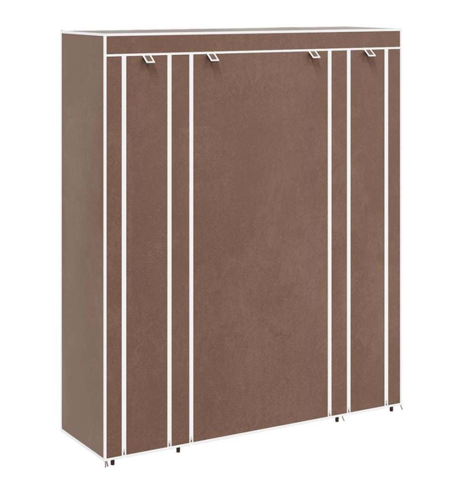 Stoffschrank mit Fächern und Stangen 45×150×176 cm Braun