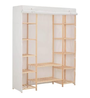 Kleiderschrank Weiss 135 x 40 x 170 cm Stoff