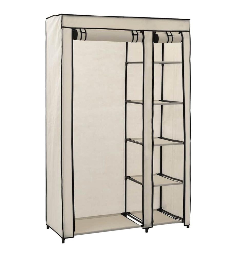 Faltschrank Creme 110x45x175 cm Stoff
