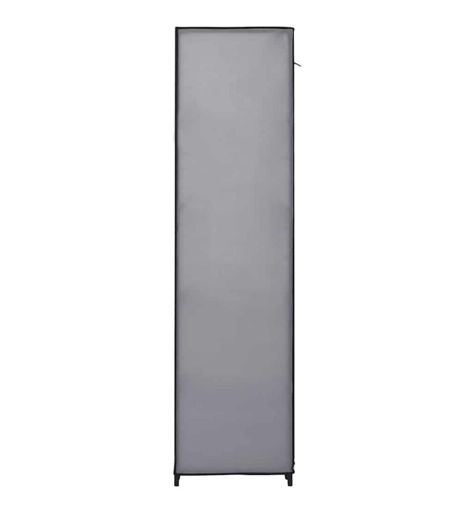 Stoffschrank mit Fächern Kleiderstangen Grau 150x45x176cm