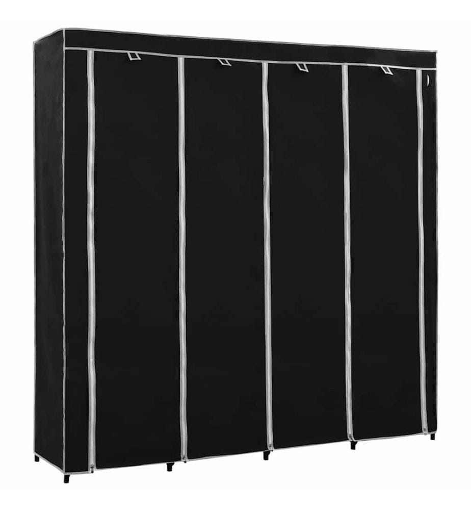 Kleiderschrank mit 4 Fächern Schwarz 175 x 45 x 170 cm