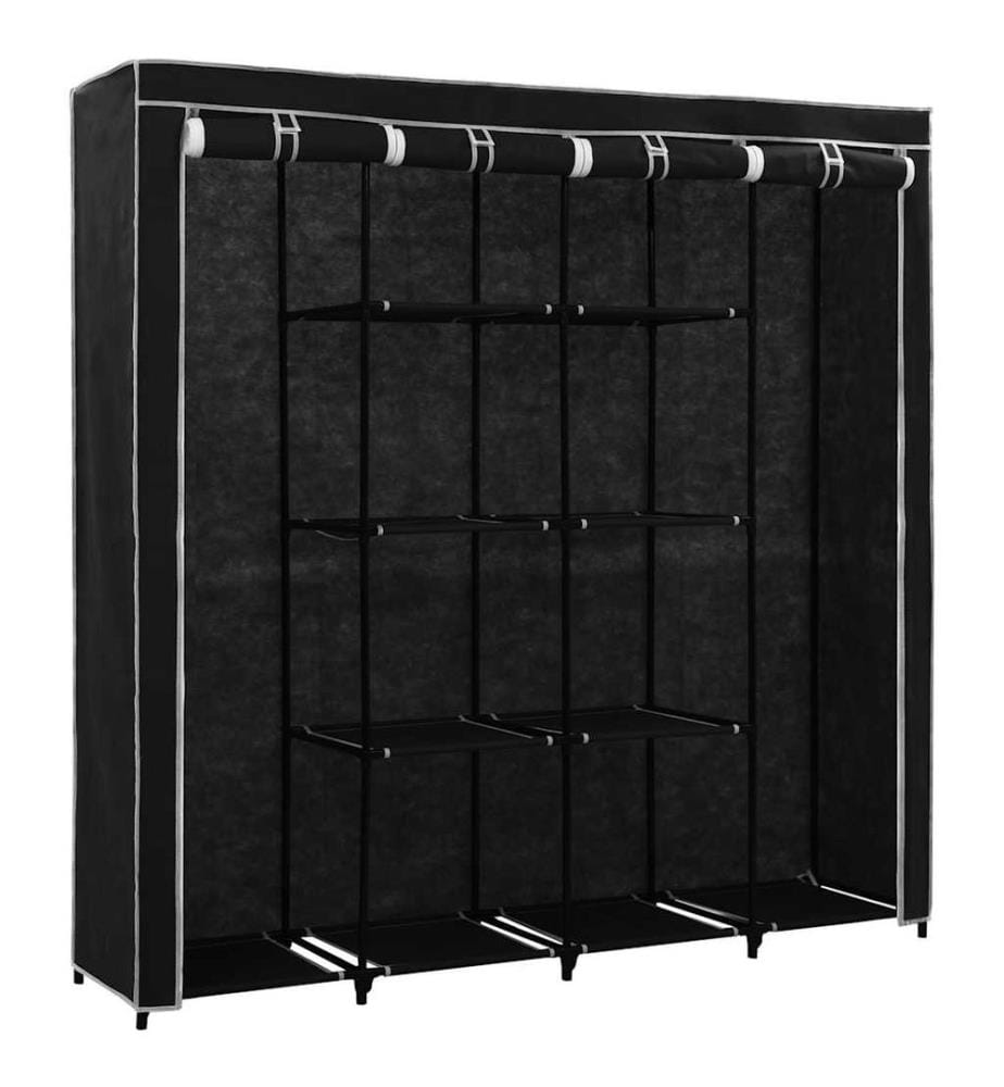 Kleiderschrank mit 4 Fächern Schwarz 175 x 45 x 170 cm