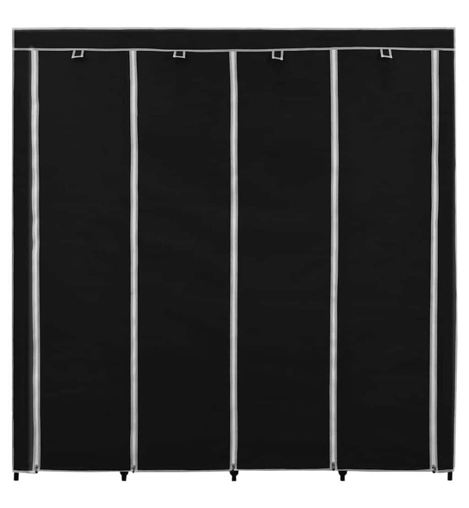 Kleiderschrank mit 4 Fächern Schwarz 175 x 45 x 170 cm