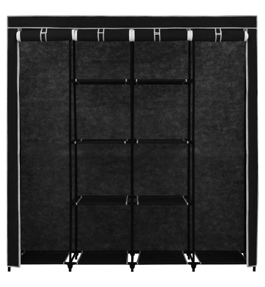 Kleiderschrank mit 4 Fächern Schwarz 175 x 45 x 170 cm