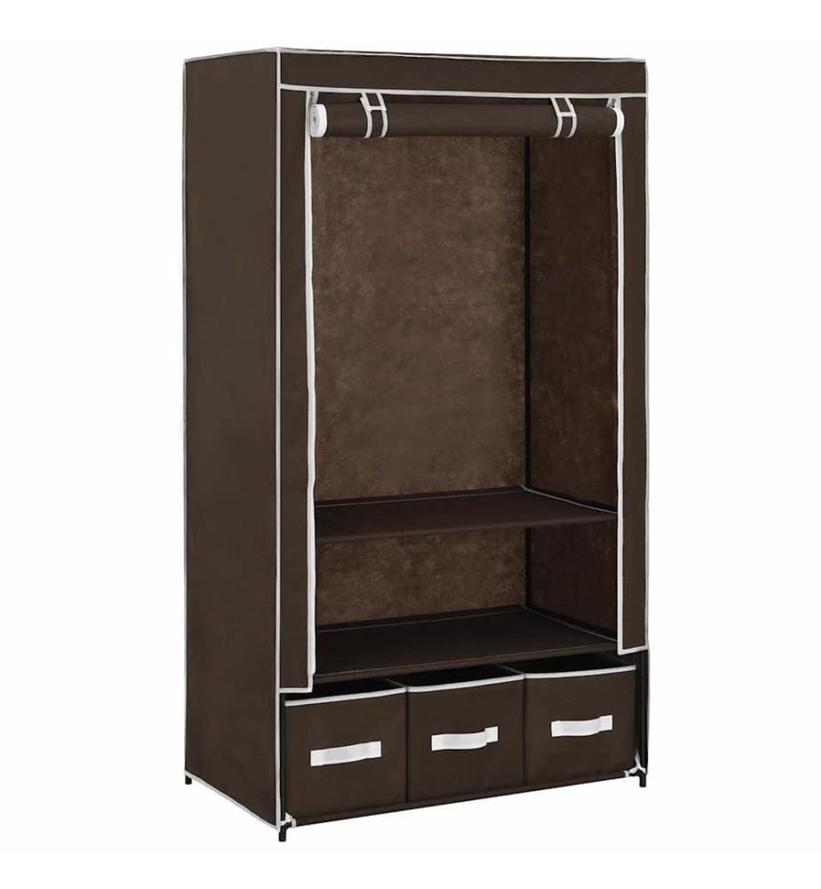 Kleiderschrank Braun 87 x 49 x 159 cm Stoff