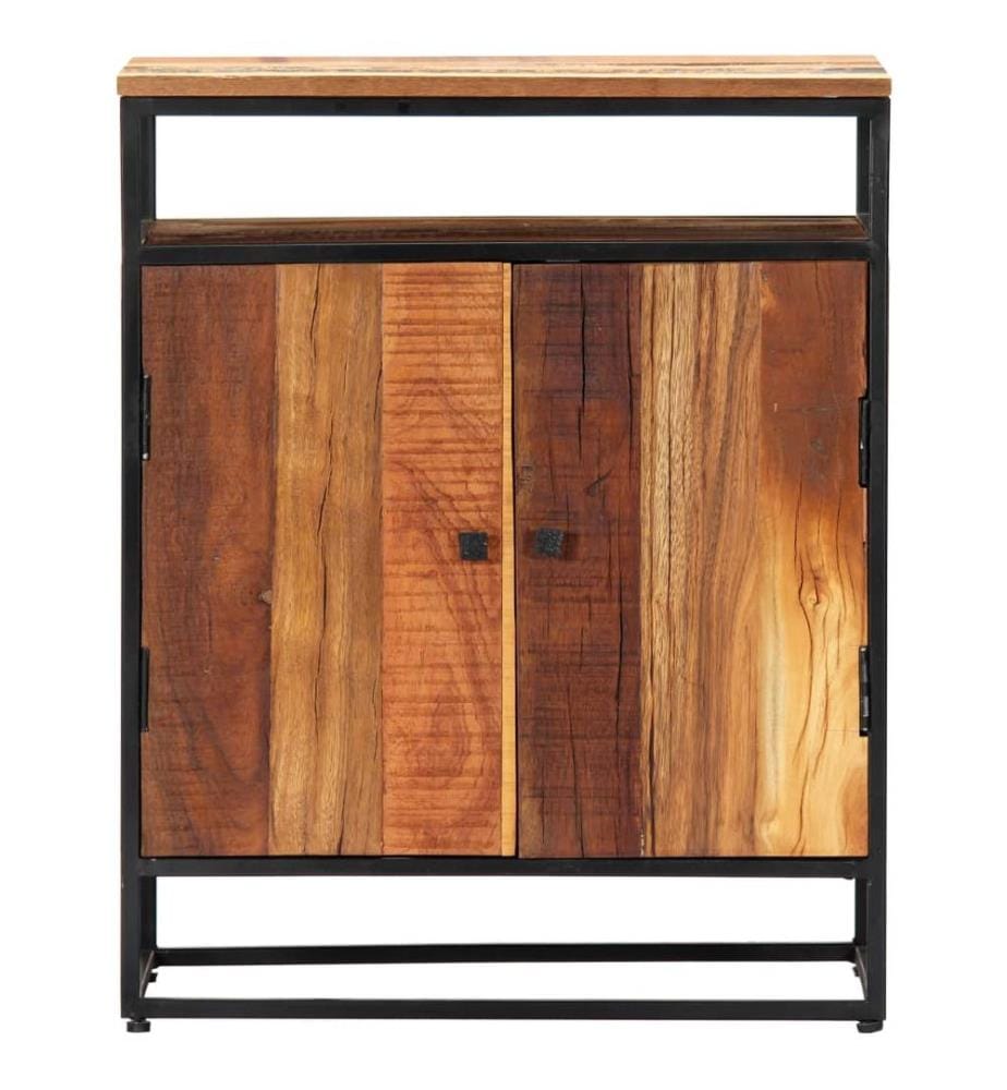 Beistellschrank 60x35x76 cm Massives Altholz und Stahl