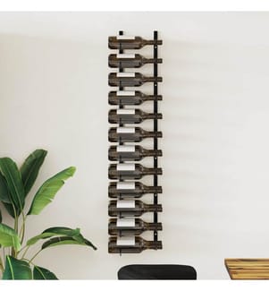 Wand-Weinregal für 24 Flaschen Schwarz Eisen