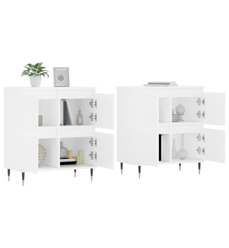 Sideboards 2 Stk. Weiss Holzwerkstoff