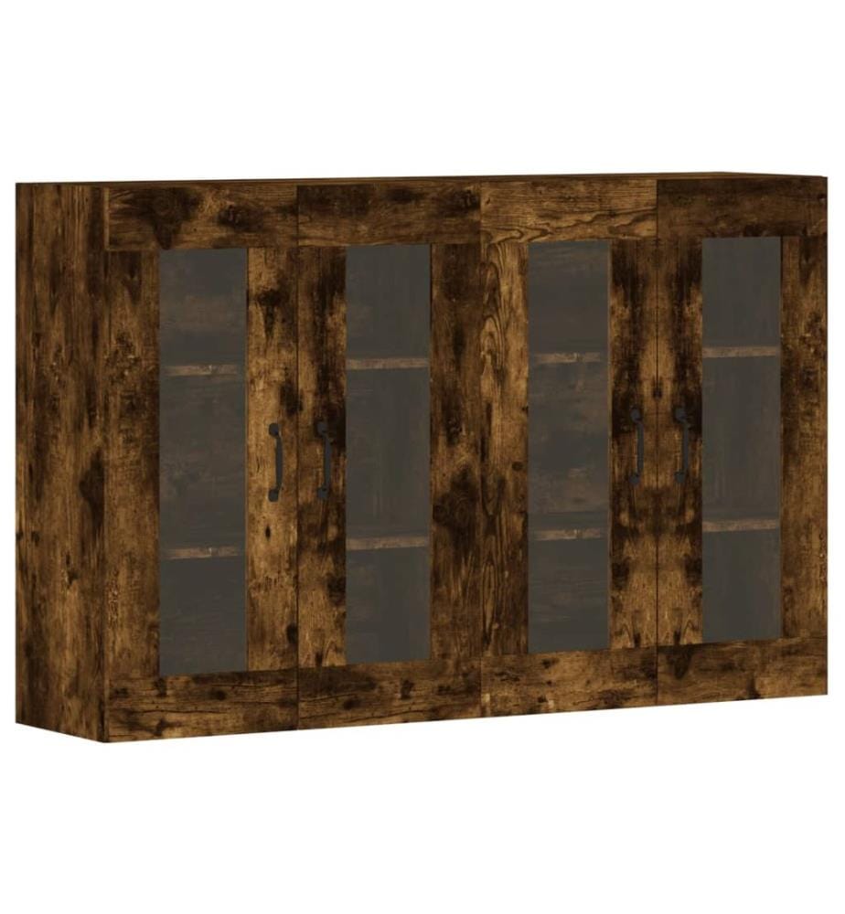 Wandschränke 2 Stk. Räuchereiche Holzwerkstoff